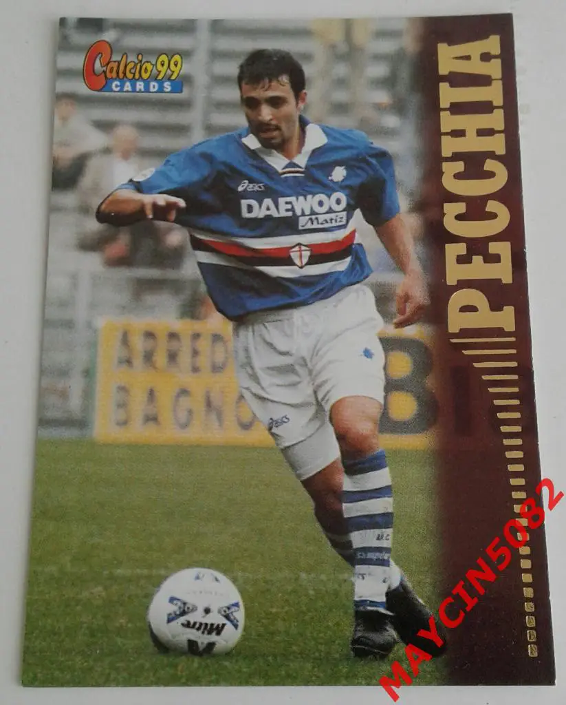 Карточка PANINI. Calcio 99. Фабио Пеккья Сампдория #92