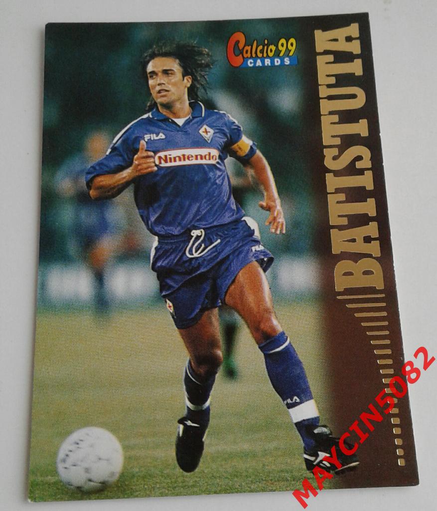 Карточка PANINI. Calcio 99. Габриэль Батистута Фиорентина #17