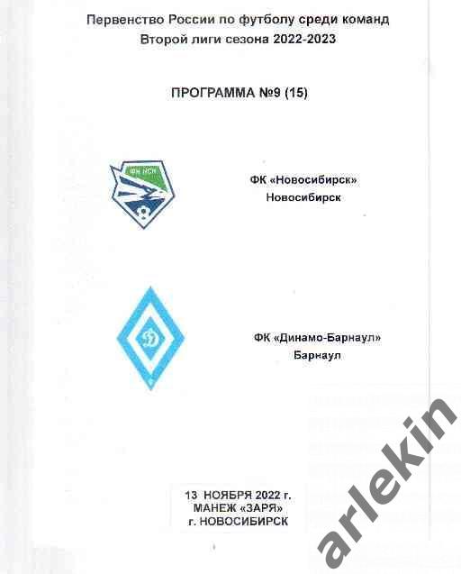 ФК Новосибирск - ФК Динамо-Барнаул Барнаул 13.11.2022 года. Альтернативная