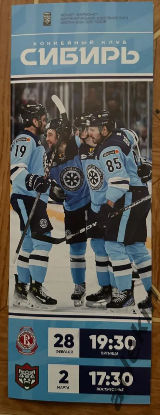 Сибирь Новосибирск -Витязь Балашиха МО / Ак Барс Казань 28.02 и 02.03.2025 г.
