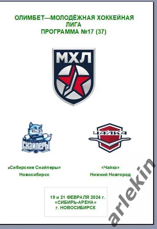 Сибирские Снайперы Новосибирск - Чайка Нижний Новгород 19.02 и 21.02.2024 Альт