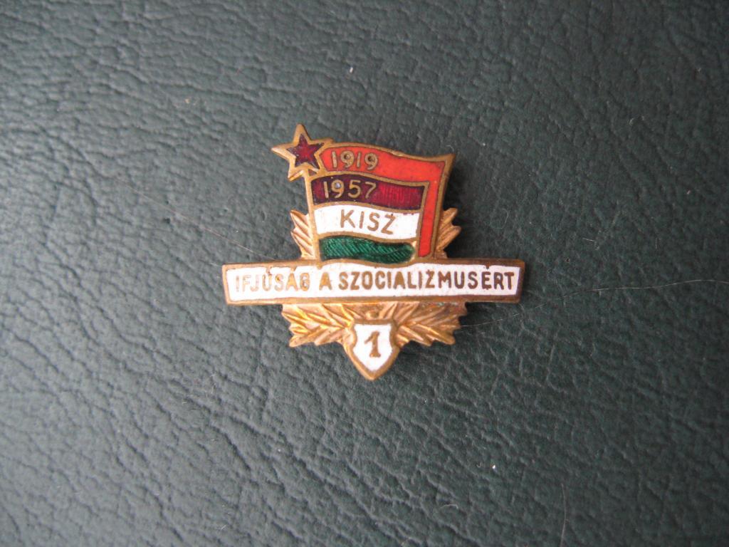 Знак Значок KISZ Наградной знак Молодёжь за социализм 1-й степени 2
