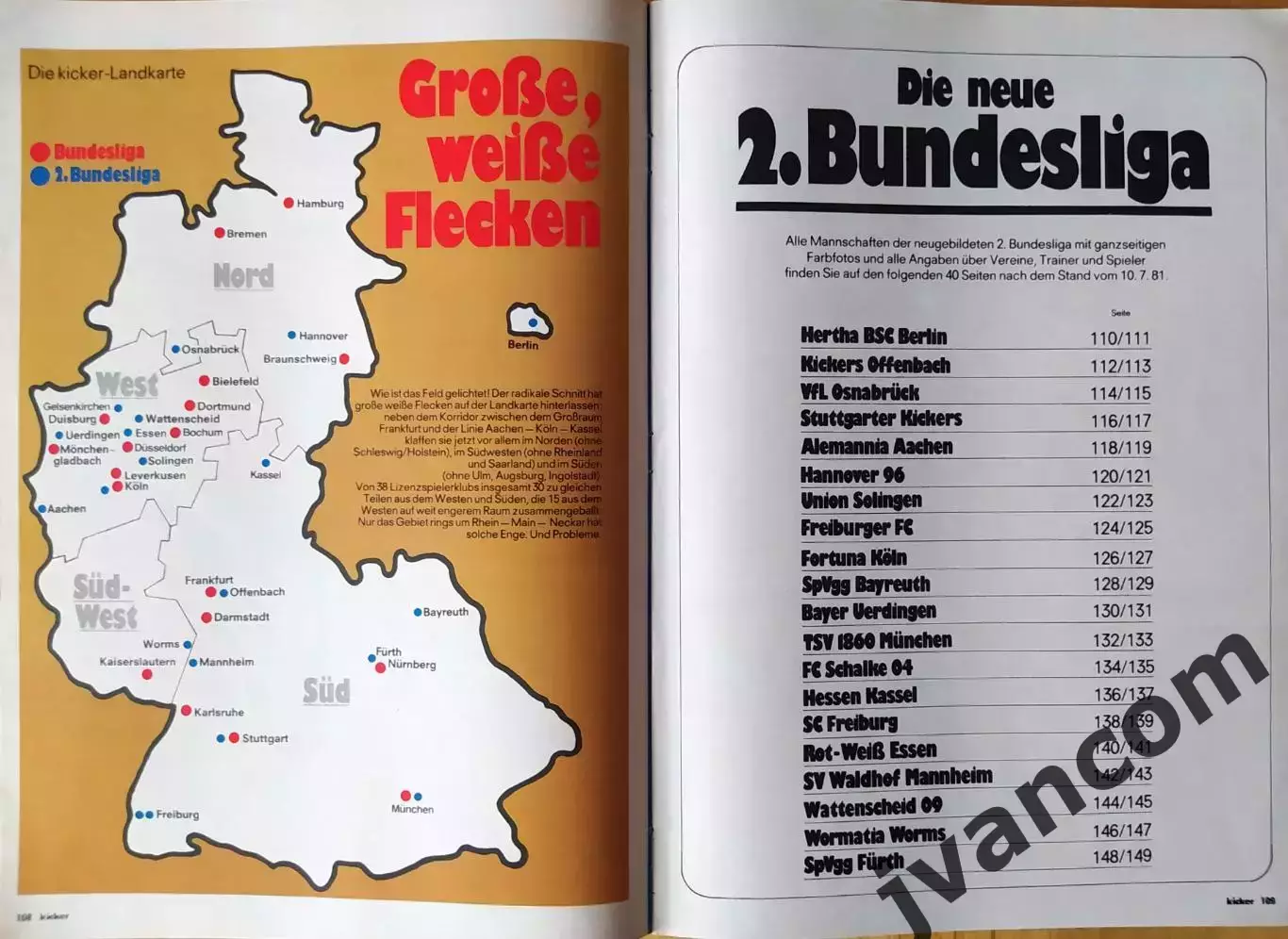 KICKER SONDERHEFT. Чемпионат Германии по футболу. Превью сезона 1981-1982. 5