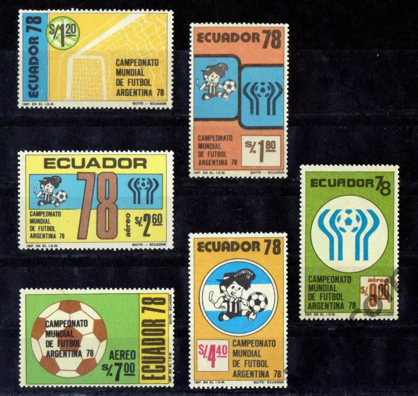 Марки, Эквадор, Футбол, Чемпионат Мира 1978 года в Аргентине. 2