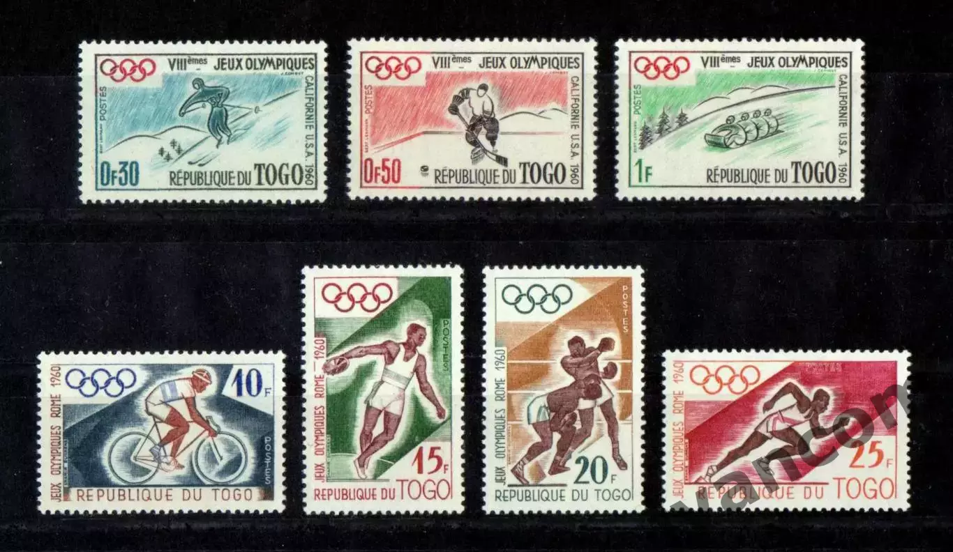 Марки, Того, Зимние и Летние Олимпийские Игры 1960 года в Скво-Вэлли и Риме.