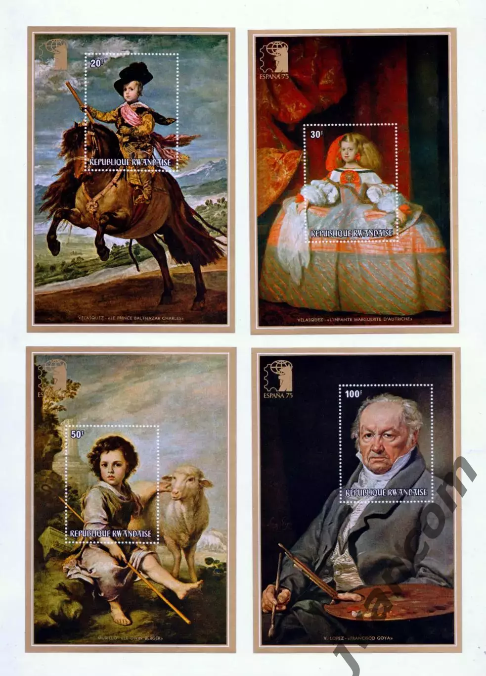 Марки, Руанда, Искусство, Живопись. Великие испанские мастера. 1