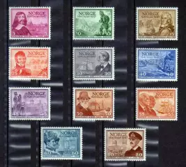 Марки, Норвегия, 300 лет норвежской почтовой службе. 1947 год.