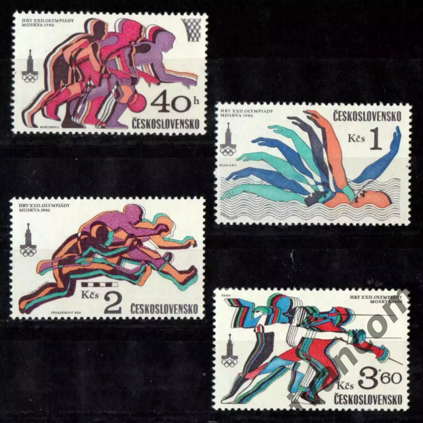 Марки, Чехословакия, Летние Олимпийские Игры 1980 года в Москве. 2