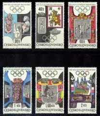 Марки, Чехословакия, Летние Олимпийские Игры 1968 года в Мехико.