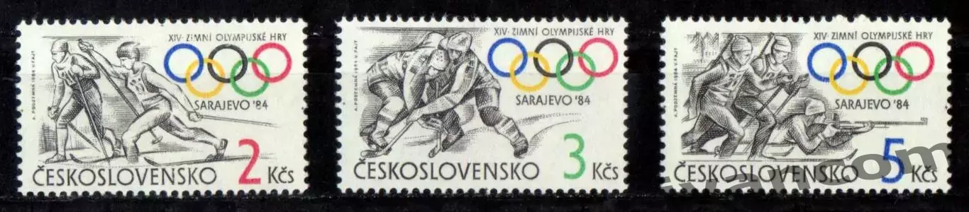 Марки, Чехословакия, Зимние Олимпийские Игры 1984 в Сараево. 3
