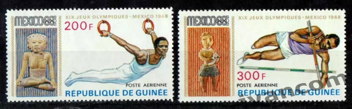 Марки, Гвинея, Летние Олимпийские Игры 1968 года в Мехико. 4