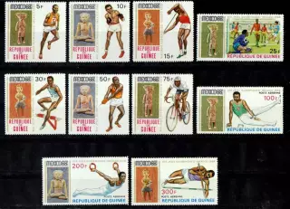 Марки, Гвинея, Летние Олимпийские Игры 1968 года в Мехико.
