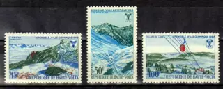 Марки, Верхняя Вольта, Зимние Олимпийские Игры 1968 года в Гренобле.
