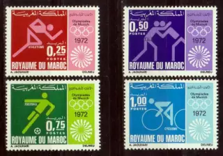 Марки, Королевство Марокко, Летние Олимпийские Игры 1972 года в Мюнхене.