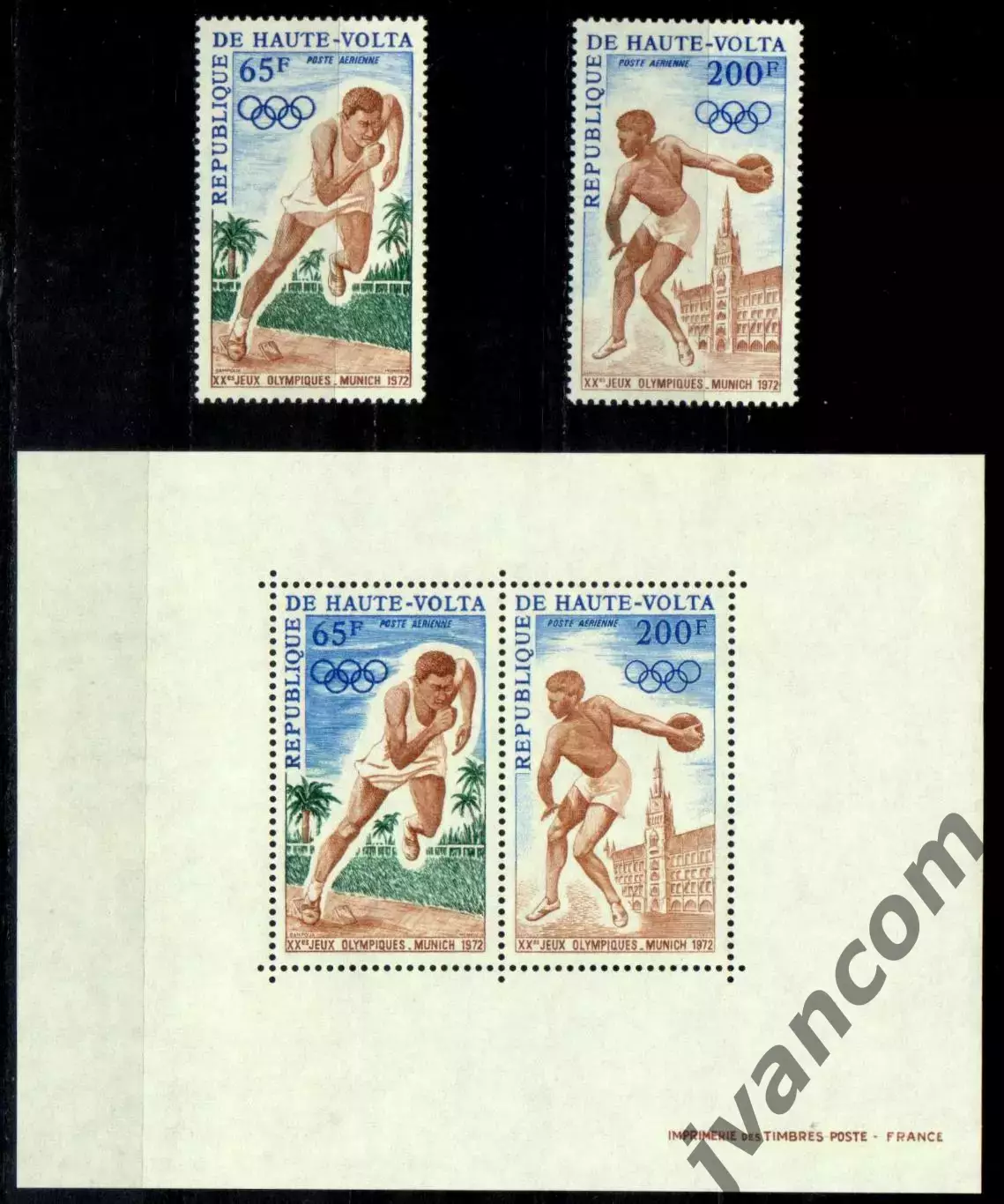 Марки, Верхняя Вольта, Летние Олимпийские Игры 1972 года в Мюнхене. 2