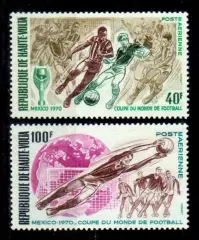 Марки, Верхняя Вольта, Футбол, Чемпионат Мира 1970 года в Мексике.