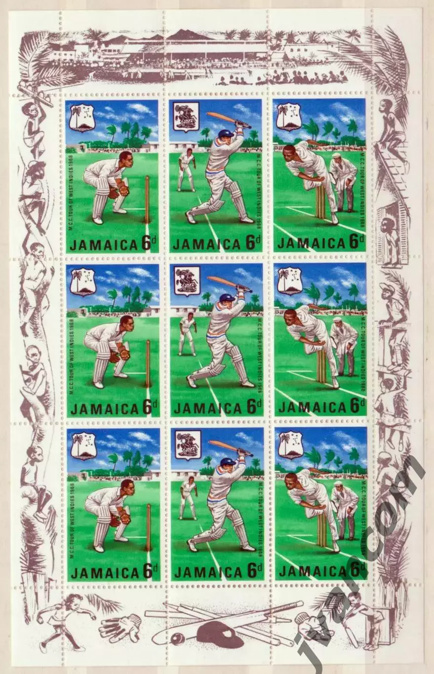 Марки, Ямайка, Крикет, Турне команды Marylebone Cricket Club (MCC) в Вест-Индию. 2