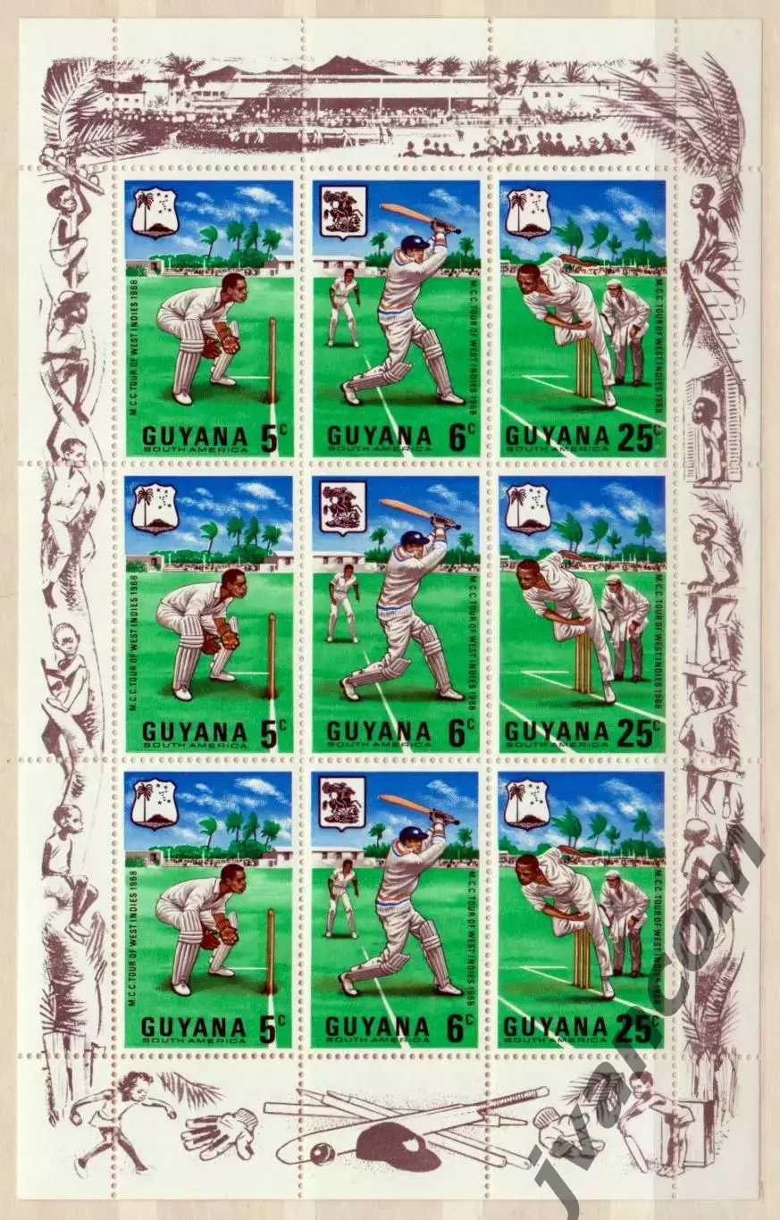 Марки, Гайана, Крикет, Турне команды Marylebone Cricket Club (MCC) в Вест-Индию. 2