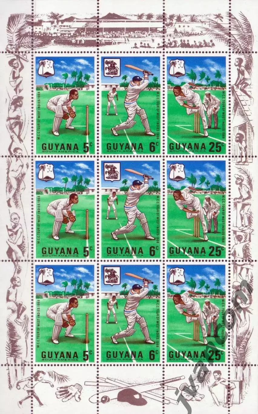 Марки, Гайана, Крикет, Турне команды Marylebone Cricket Club (MCC) в Вест-Индию. 4