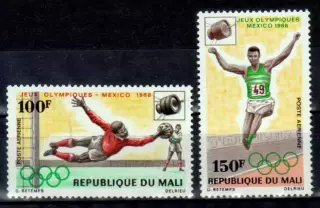 Марки, Мали, Летние Олимпийские Игры 1968 года в Мехико.
