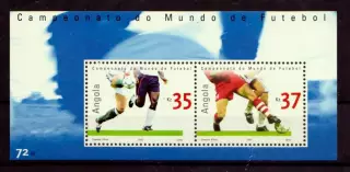 Марки, Ангола, Футбол, Чемпионат Мира 2002 года в Южной Корее и Японии.