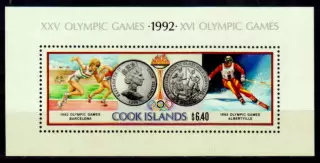 Марки, Острова Кука, Олимпийские Игры 1992 года в Альбервиле и Барселоне.