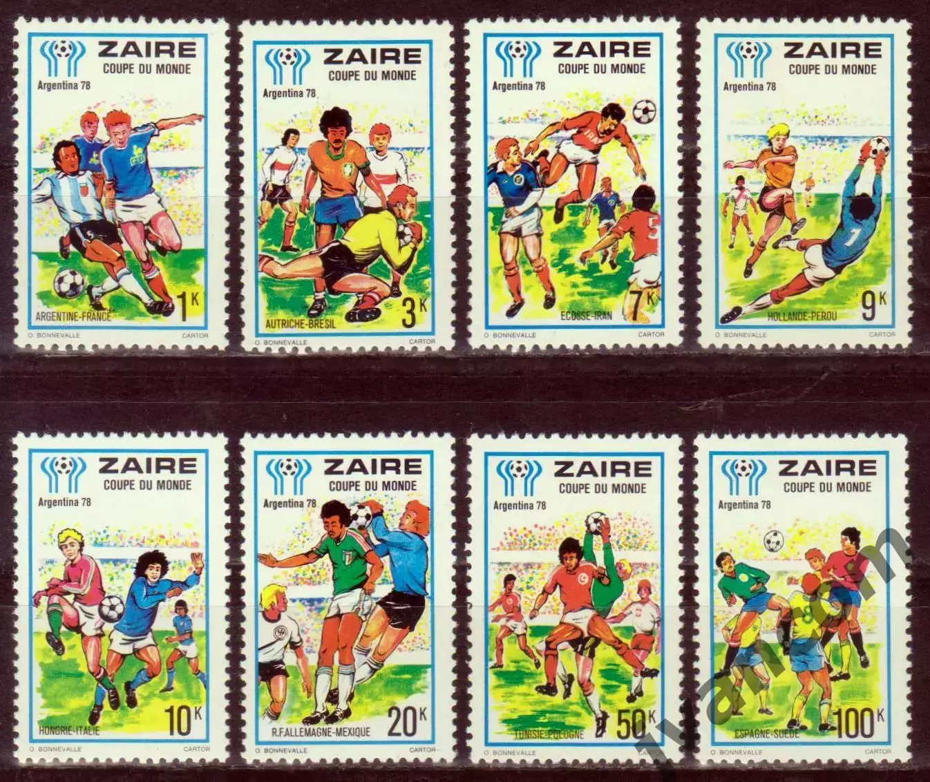 Марки, Заир, Футбол, Чемпионат Мира 1978 года в Аргентине.