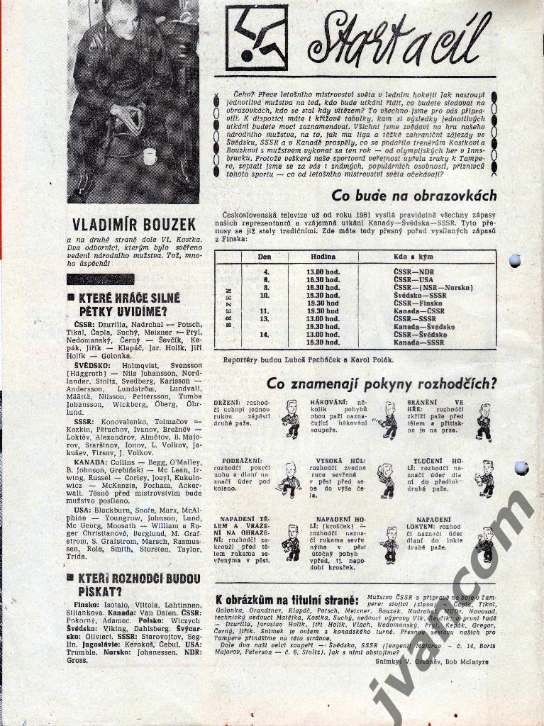 Журнал KOPANA-HOKEJ / ФУТБОЛ-ХОККЕЙ №3 за 1965 год 1