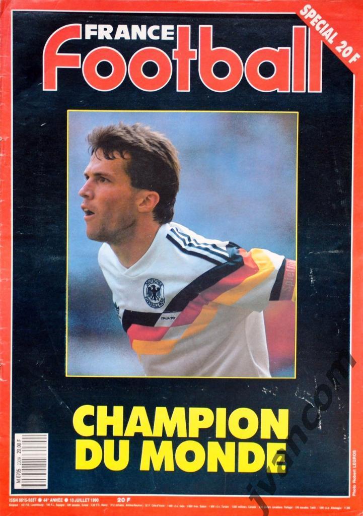 Журнал FRANCE FOOTBALL №2309 за 1990 год. Чемпионат Мира по футболу в Италии.