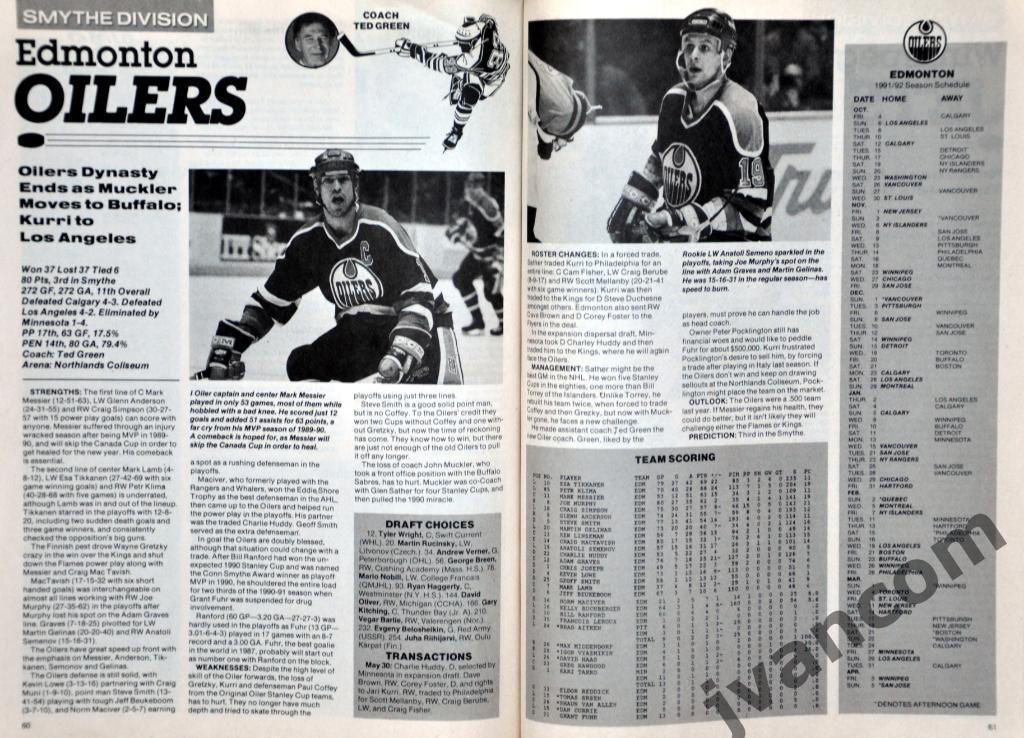 НХЛ. Ежегодник. Превью сезона 1991-1992. 3