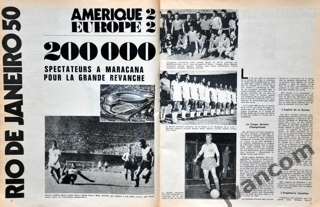 Журнал MIROIR DU FOOTBALL №130 за 1970 год, спецвыпуск об истории ЧМ по футболу 3