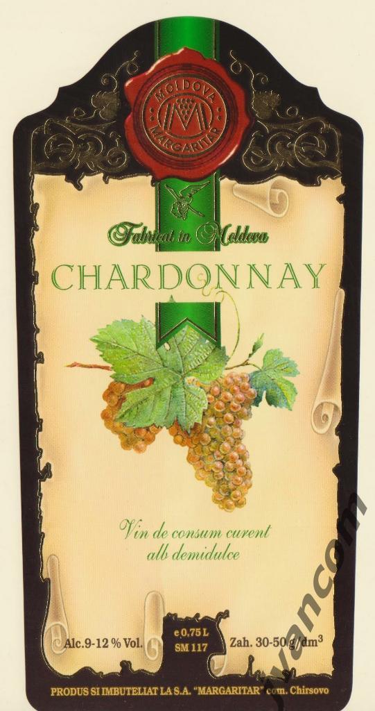 Винная этикетка Chardonnay Margaritar (Молдова)