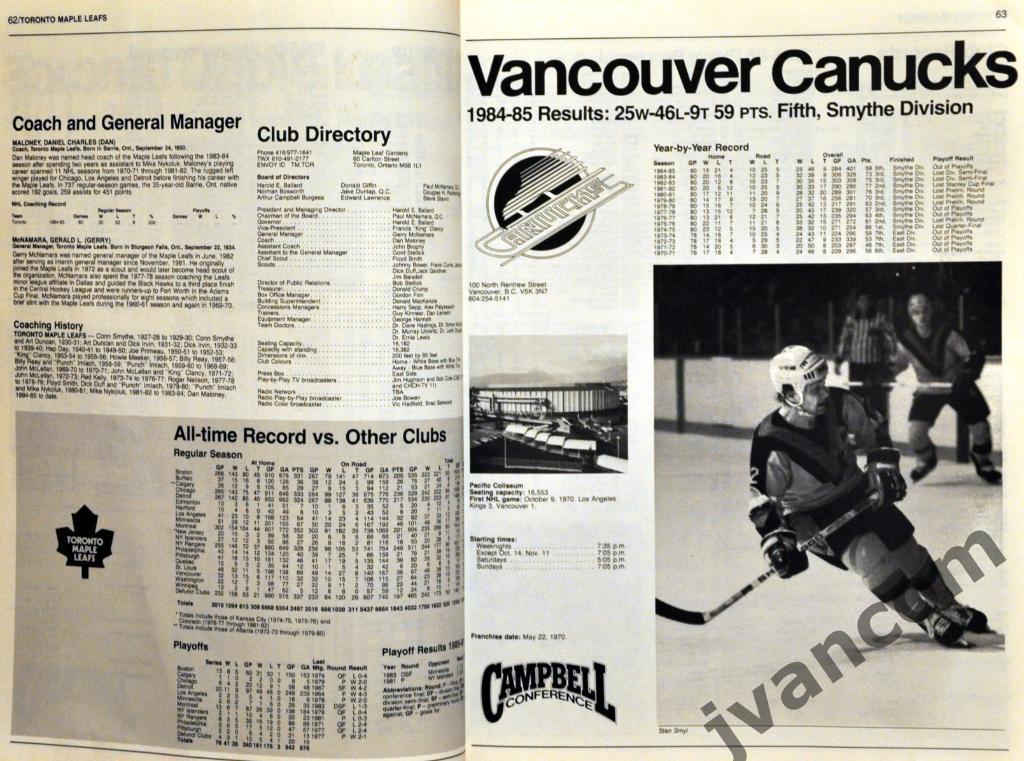 Хоккей. НХЛ - Официальный справочник и Книга рекордов. Сезон 1985-86 годов. 3