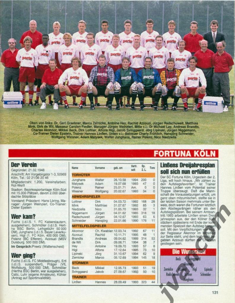 FUSSBALL SPORT EXTRA. Чемпионат Германии по футболу. Превью сезона 1995-1996. 5