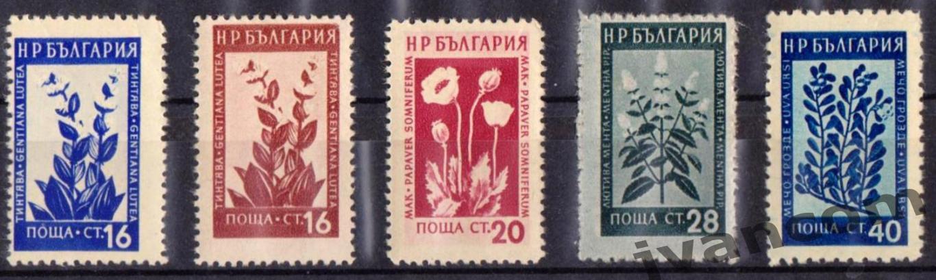Марки, НР Болгария, Горные цветы и лекарственные растения, 1953 год. 2