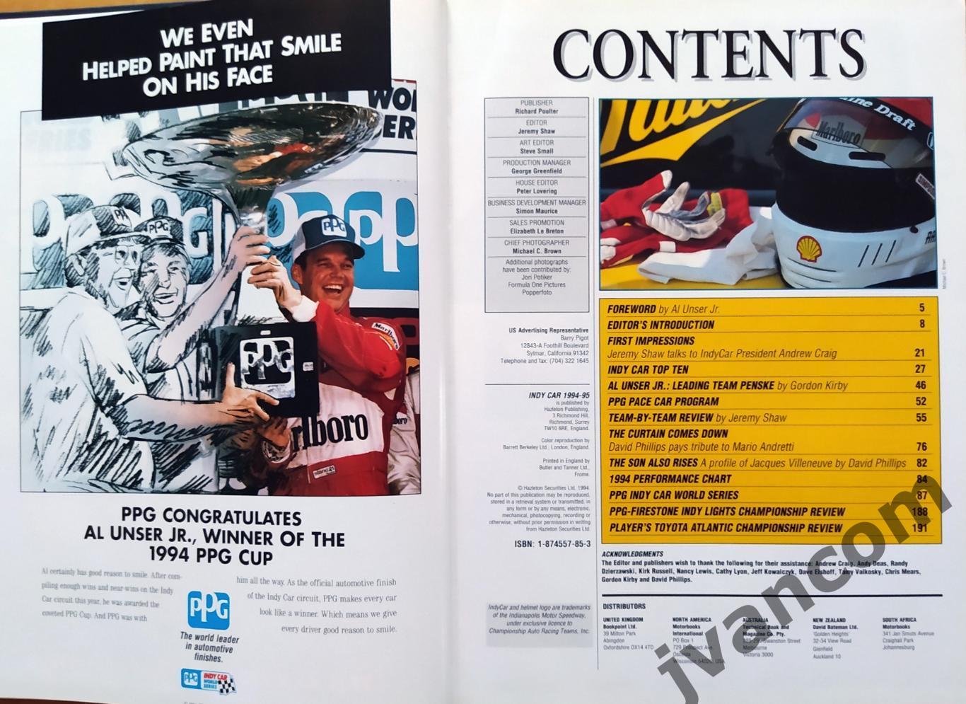 Автоспорт. Мировая серия INDY CAR 1994-95. AUTOCOURSE. Сезон 1994 года. Итоги. 1