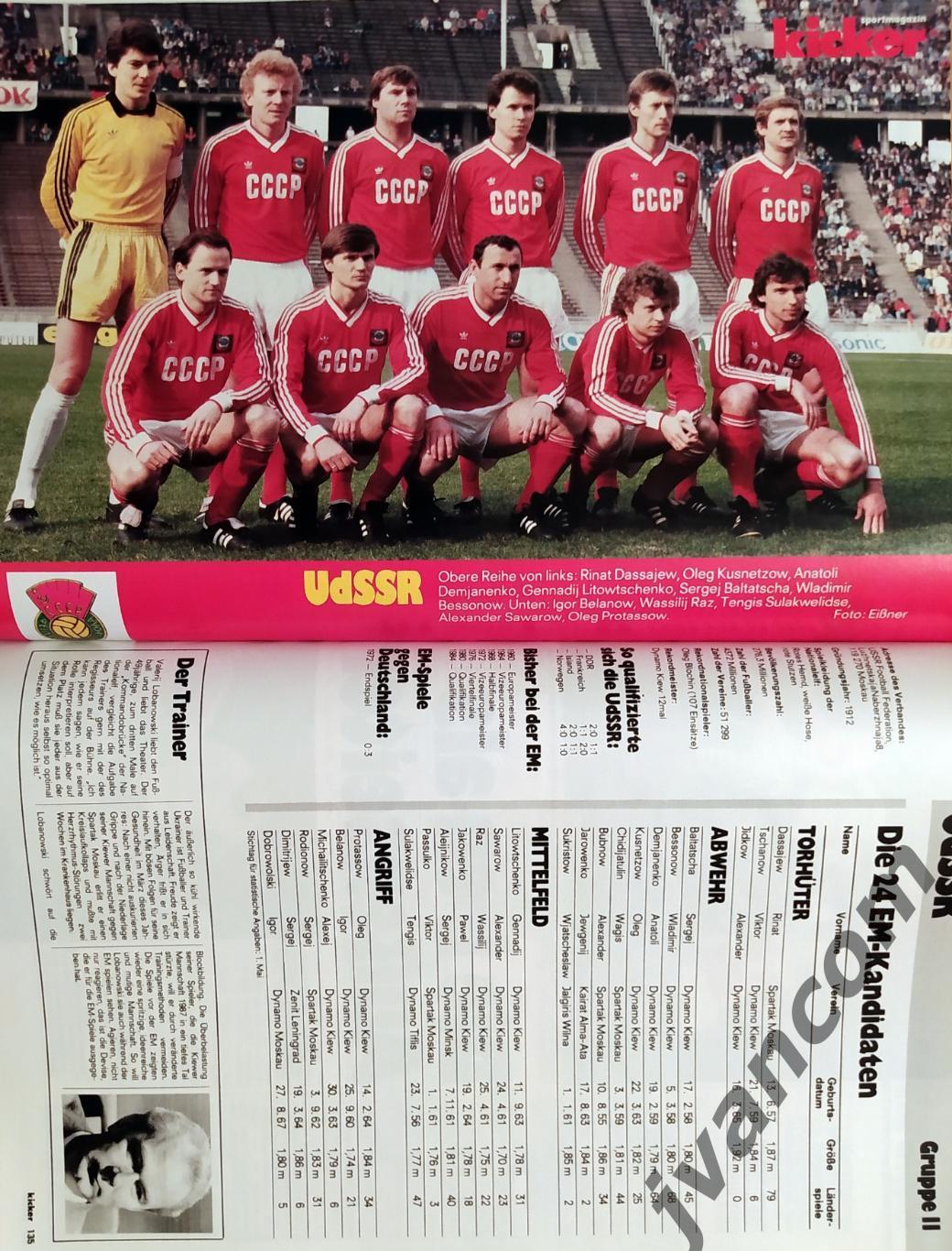 KICKER SONDERHEFT. Чемпионат Европы по футболу 1988 года. Превью участников. 4