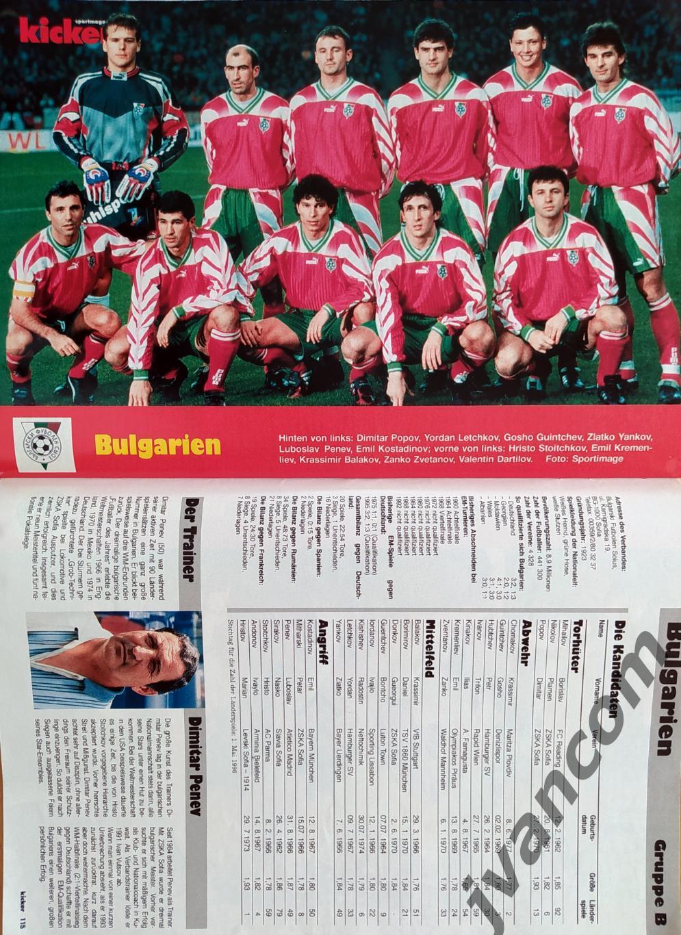 KICKER SONDERHEFT. Чемпионат Европы по футболу 1996 года. Превью участников. 4
