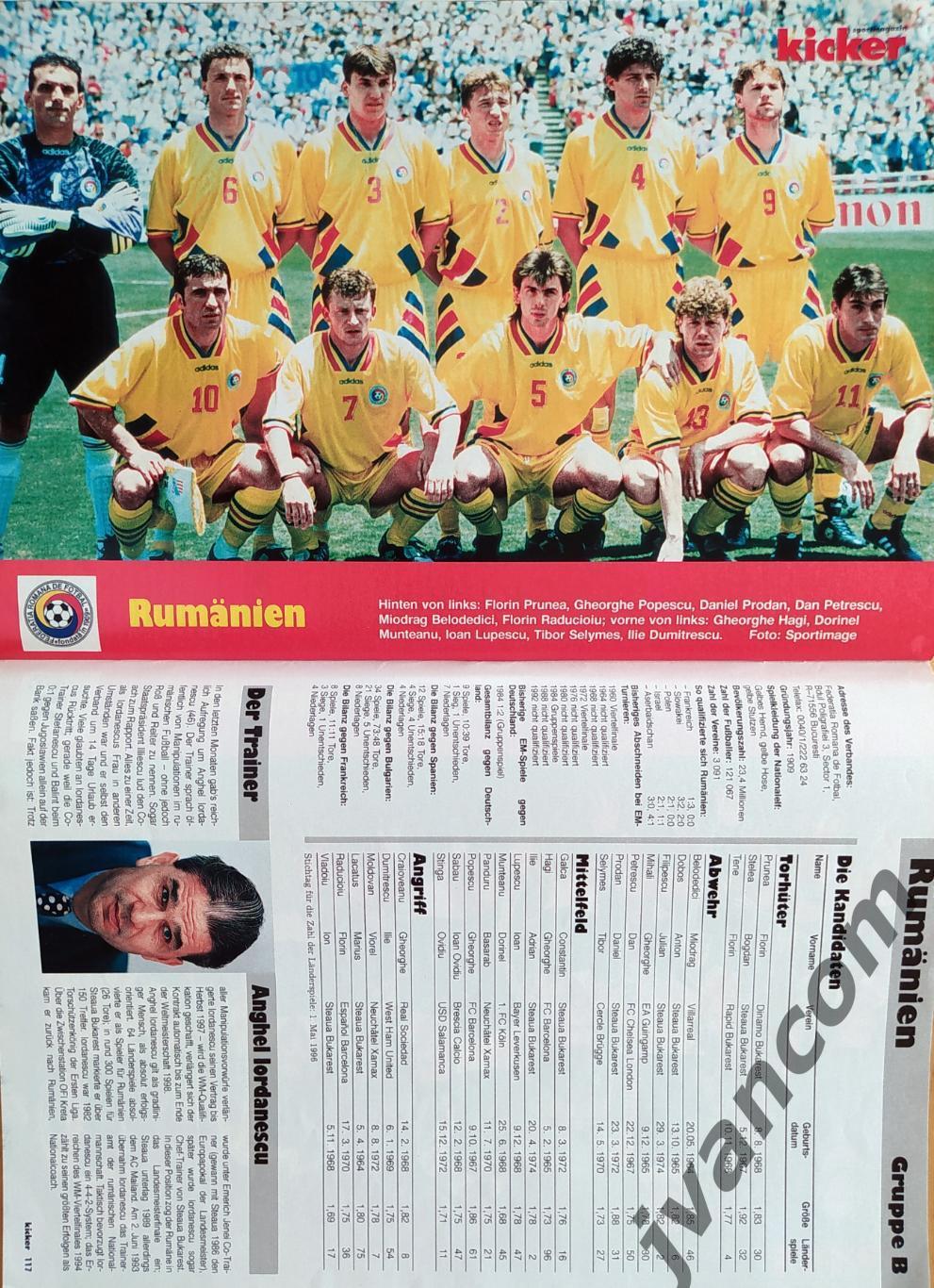 KICKER SONDERHEFT. Чемпионат Европы по футболу 1996 года. Превью участников. 5