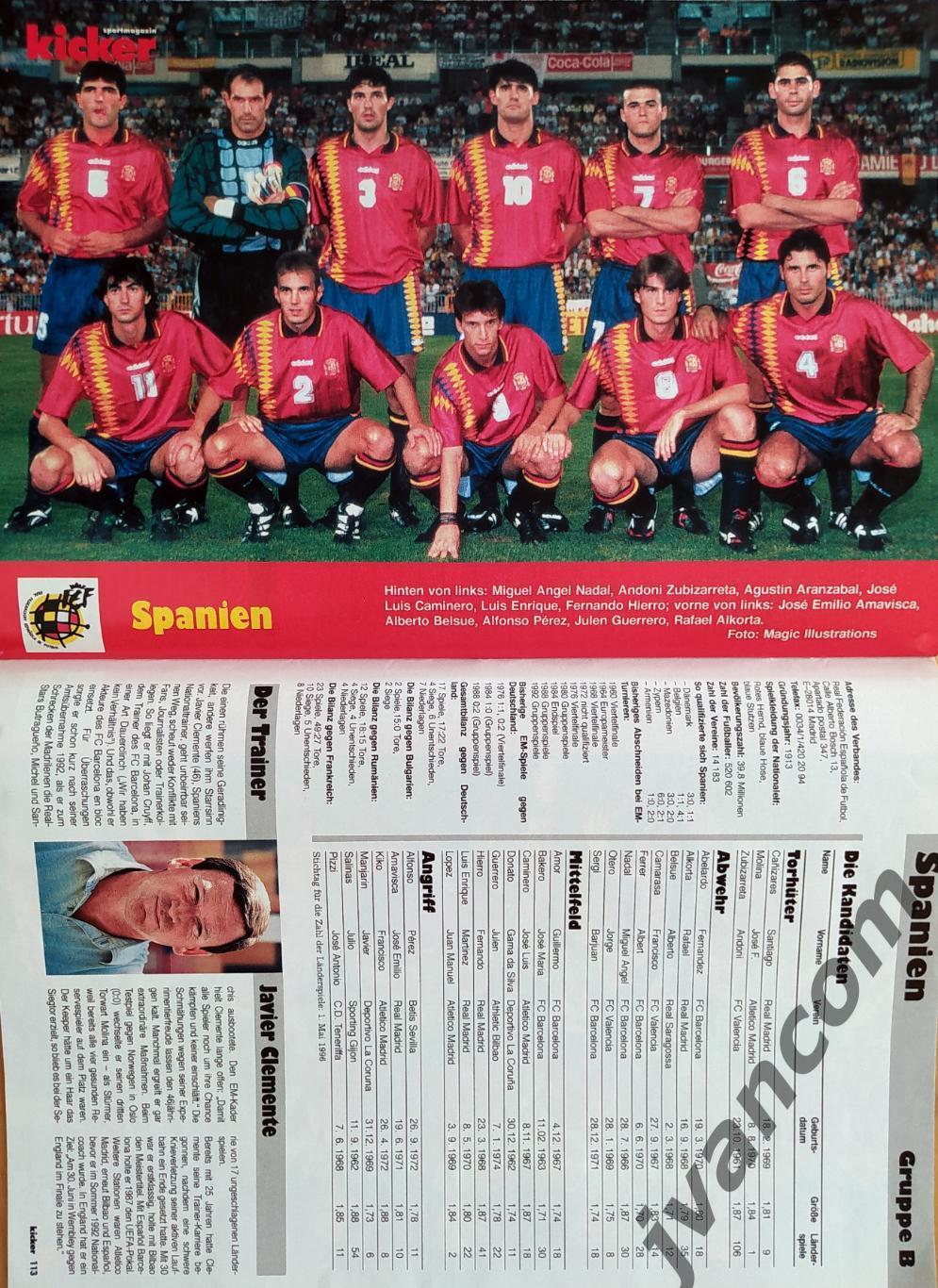 KICKER SONDERHEFT. Чемпионат Европы по футболу 1996 года. Превью участников. 7
