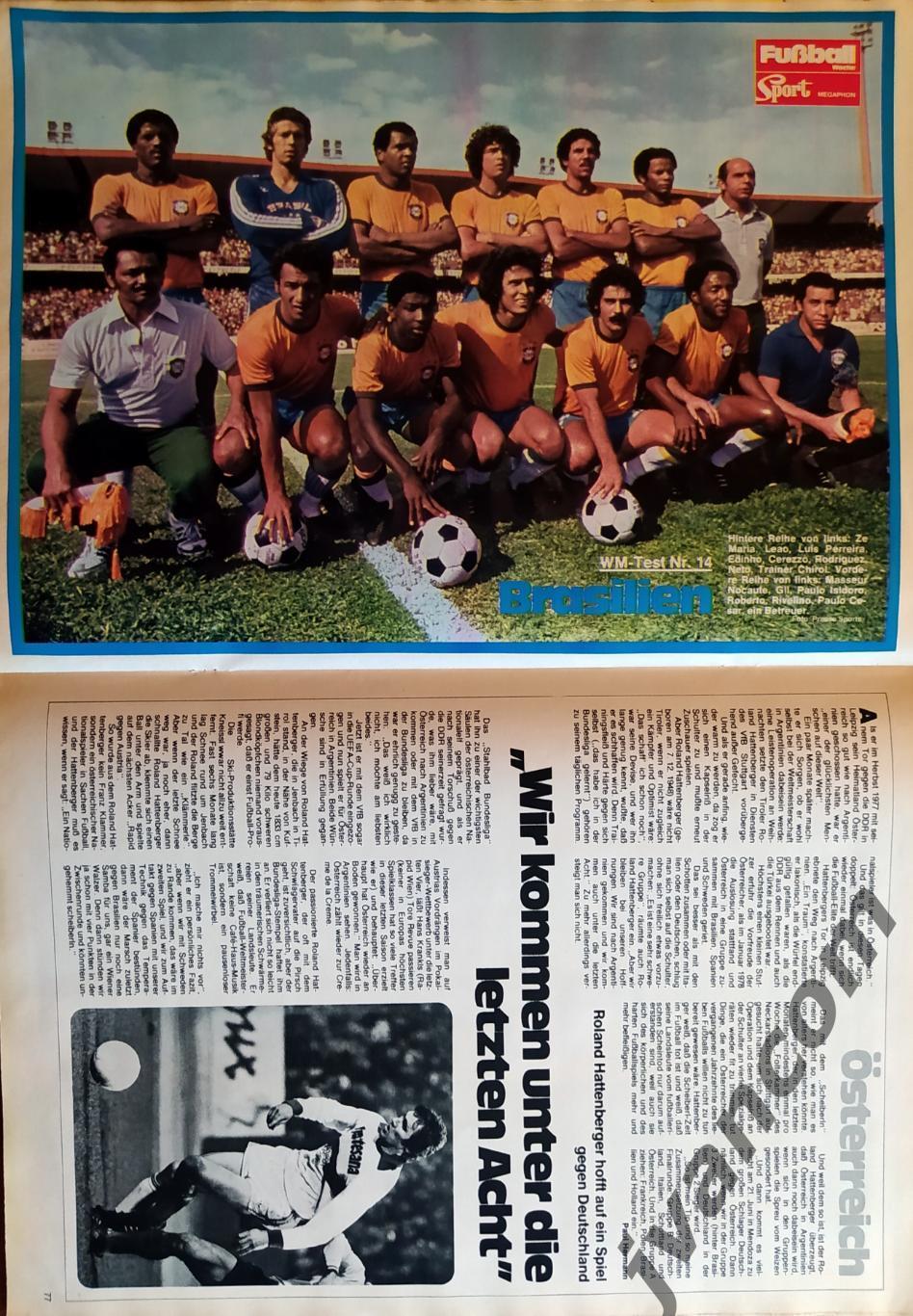 FUSSBALL WOCHE. Чемпионат Мира по футболу 1978 года. Представление участников. 4