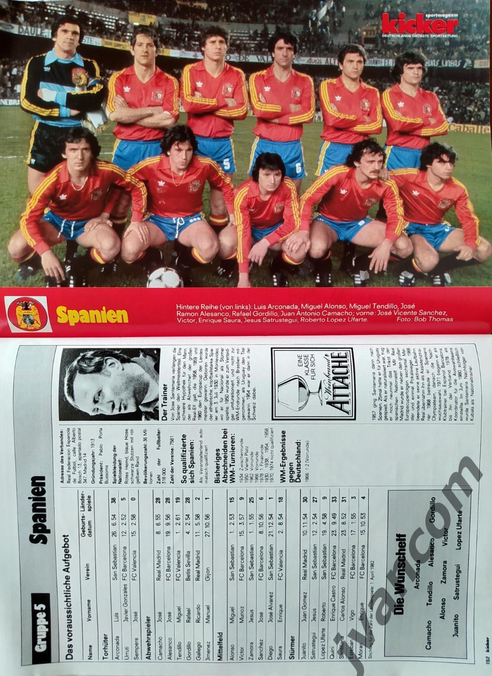 KICKER SONDERHEFT. Чемпионат Мира по футболу 1982 года. Превью участников. 4