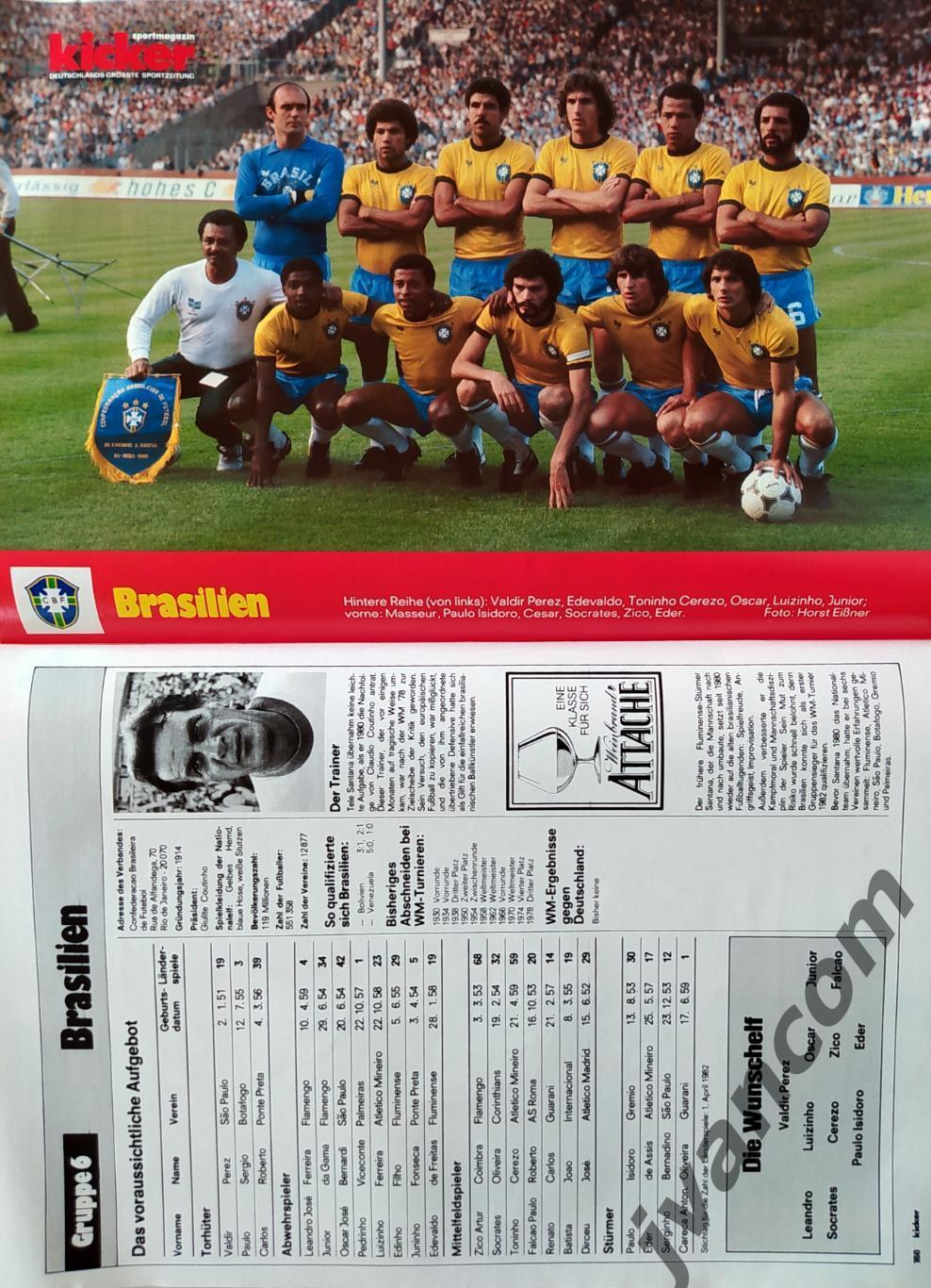 KICKER SONDERHEFT. Чемпионат Мира по футболу 1982 года. Превью участников. 7