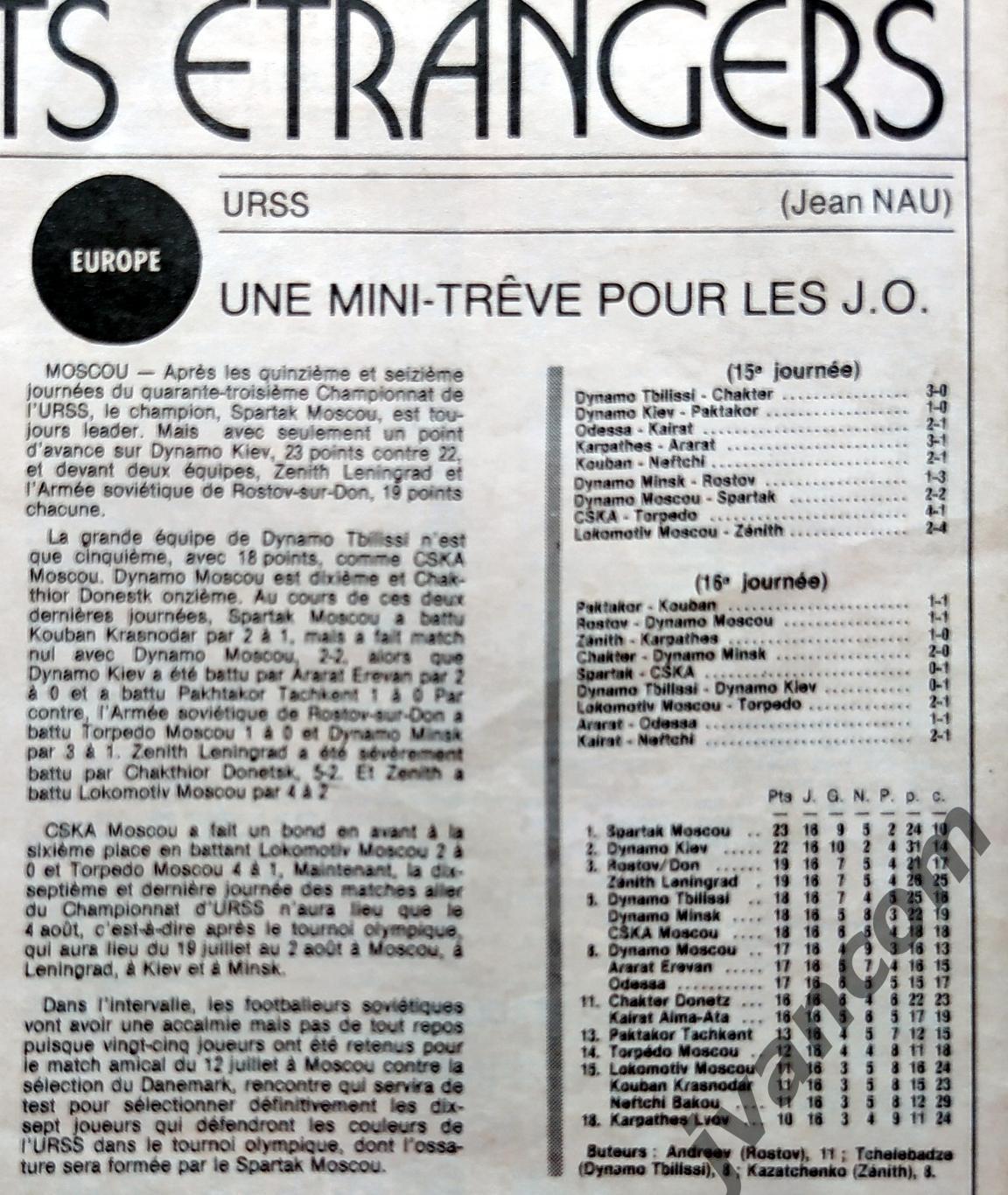 FRANCE FOOTBALL №1787 за 1980 год. 5