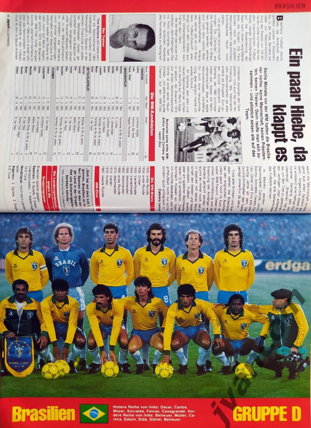 SPORT ILLUSTRIERTE. Чемпионат Мира по футболу 1986 года. Превью участников. 2