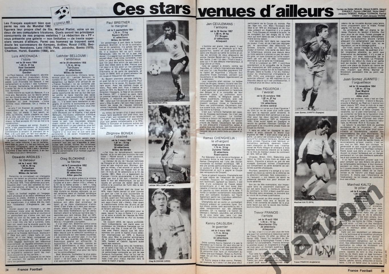 Чемпионат Мира по футболу в Испании 1982 года на страницах FRANCE FOOTBALL №1888 5