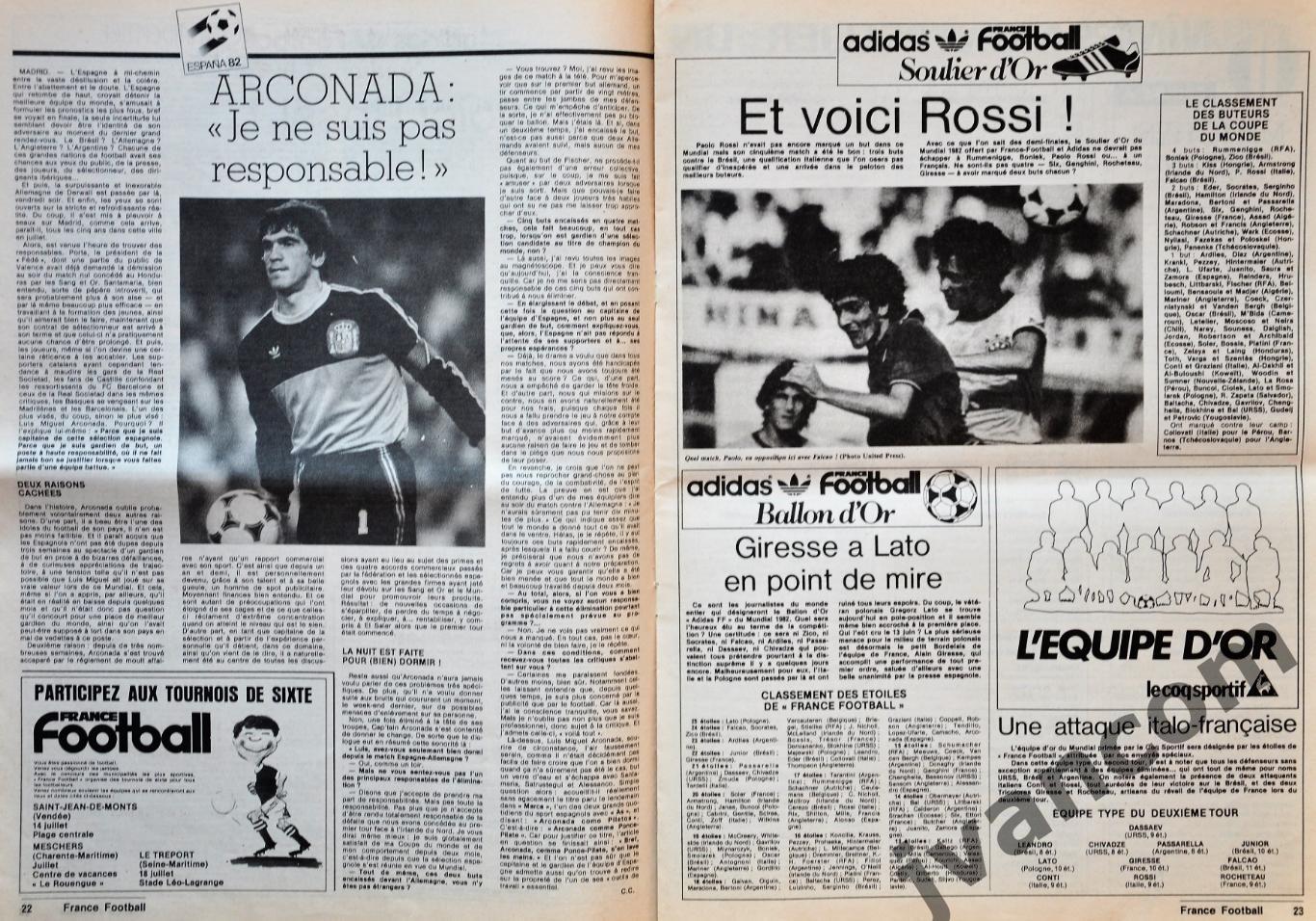 Чемпионат Мира по футболу в Испании 1982 года на страницах FRANCE FOOTBALL №1891 5