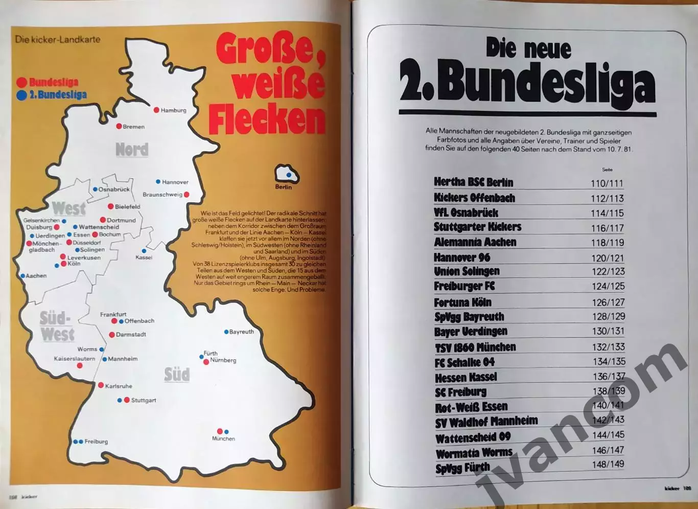 KICKER SONDERHEFT. Чемпионат Германии по футболу. Превью сезона 1981-1982. 5