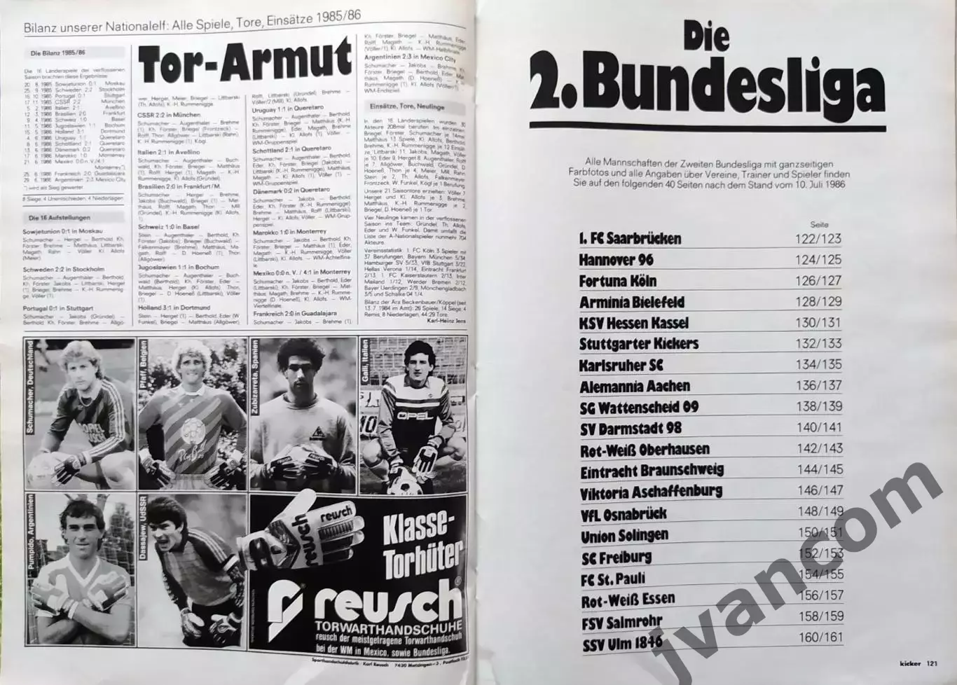 KICKER SONDERHEFT. Чемпионат Германии по футболу. Превью сезона 1986-1987. 6