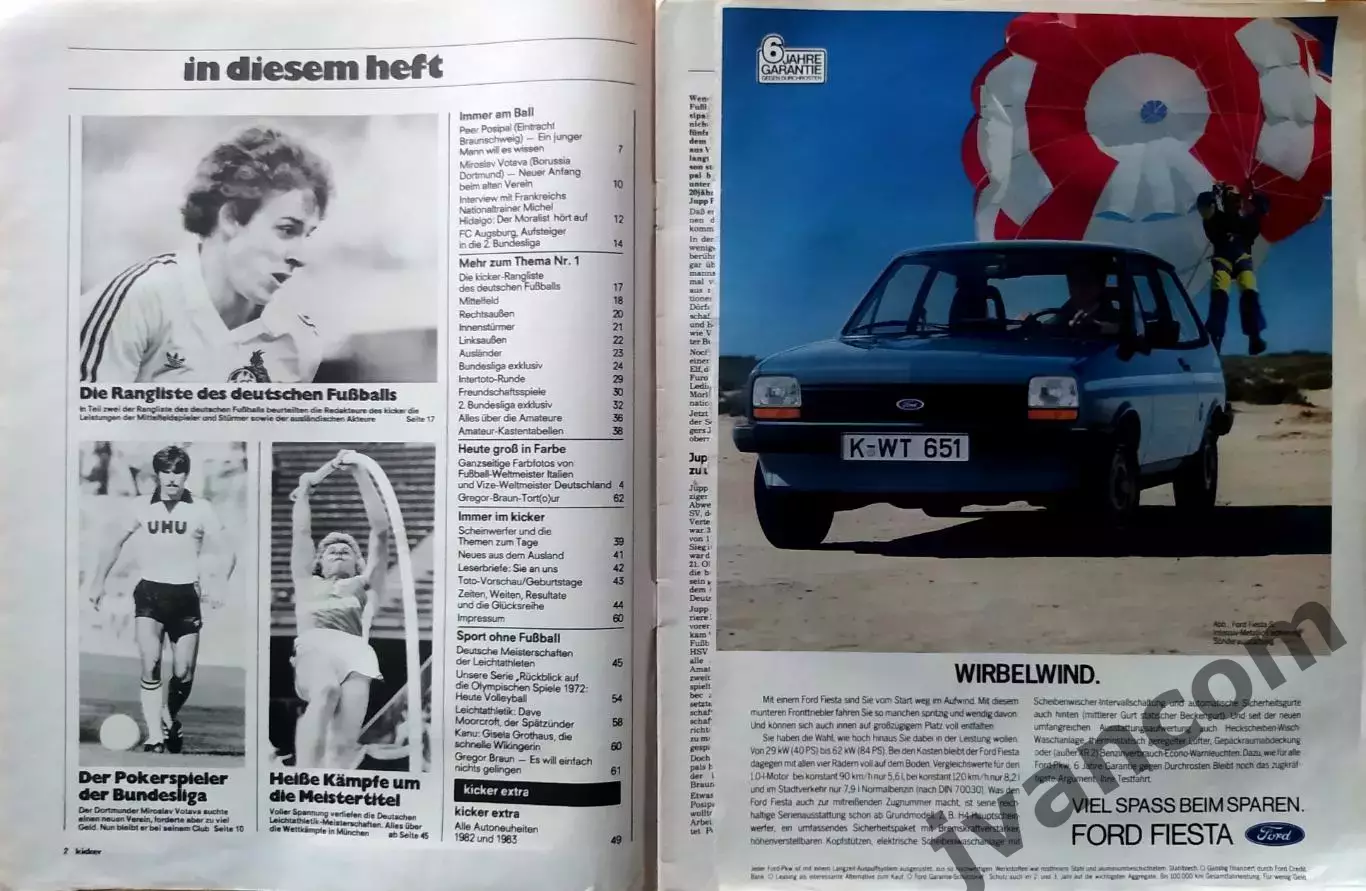 KICKER SPORTMAGAZIN №60/30 за 1982 год. Футбол, Бундеслига, Велоспорт и Плавание 1